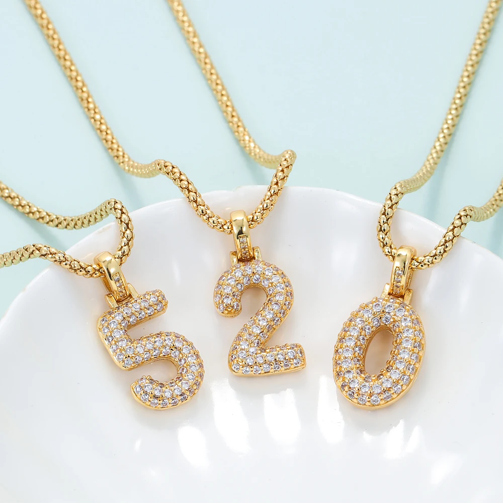 

Цепочка с подвеской в виде пузырька EYIKA для мужчин и женщин, кулон с арабскими цифрами и цифрами на удачу, 0, 1, 2, 3, 4, 5, 6, 7, 8, 9