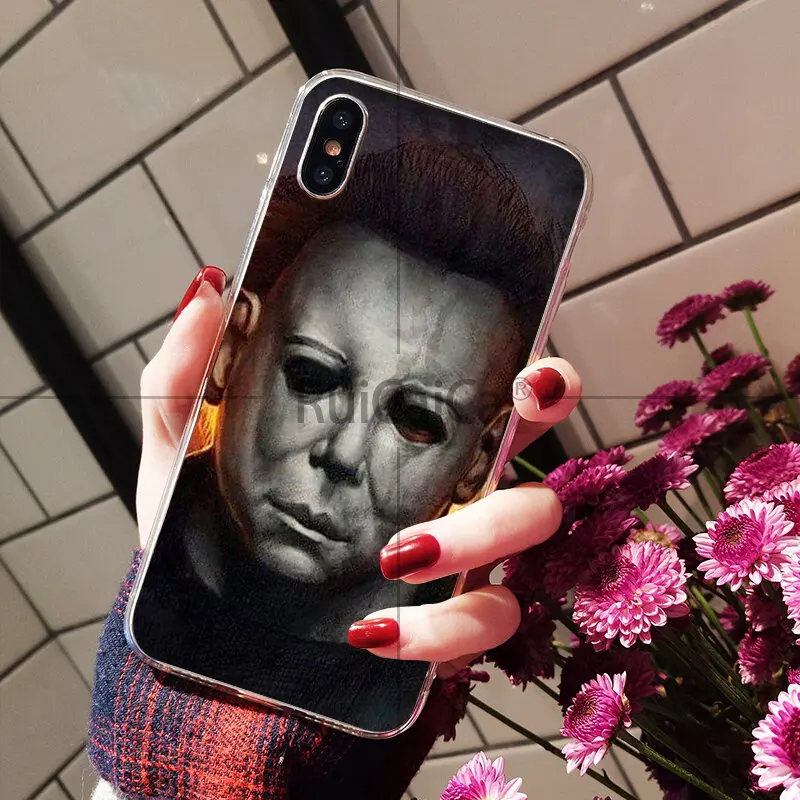 Ruicaica Хэллоуин заклятие Майкла Майерса ужас чехол для телефона iPhone 6S 6plus 7plus 8 8Plus X Xs