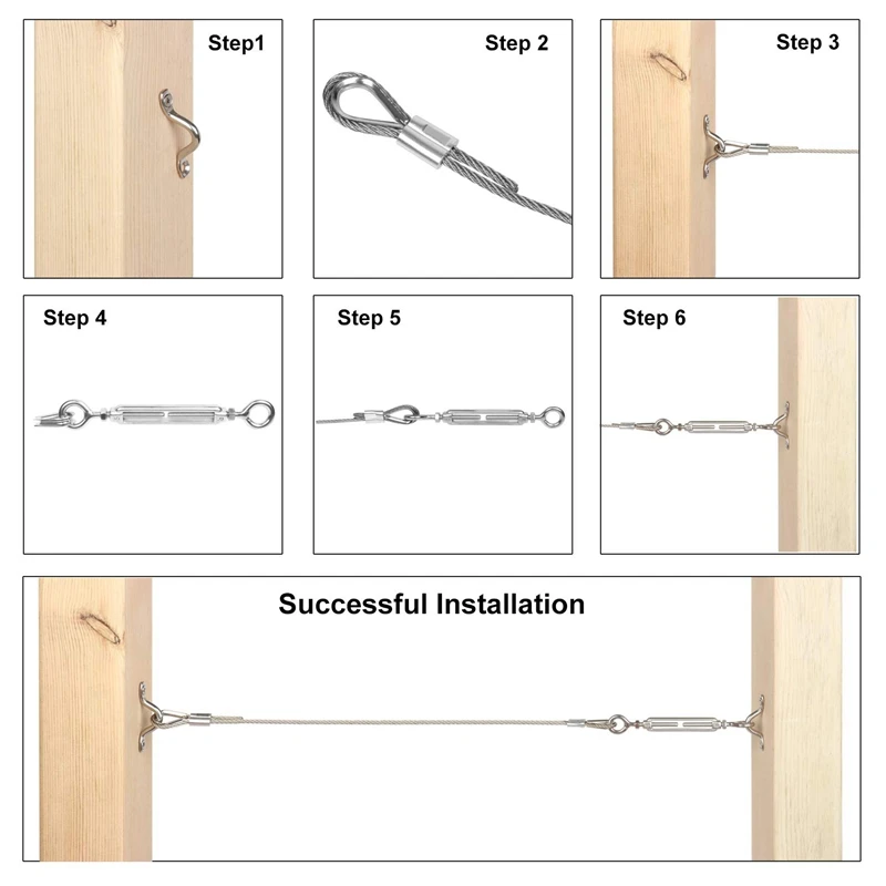25 упак. Сверхмощный набор из нержавеющей стали T316 для намотки кабеля деревянных