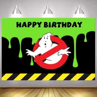ghostbusters photo backdrop kids happy birthday party decoration photography backgrounds photocall banner