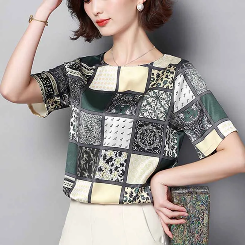 Топы размера плюс пуловер женская блузка Blusas Mujer De Moda 2020 шифоновая с принтом в