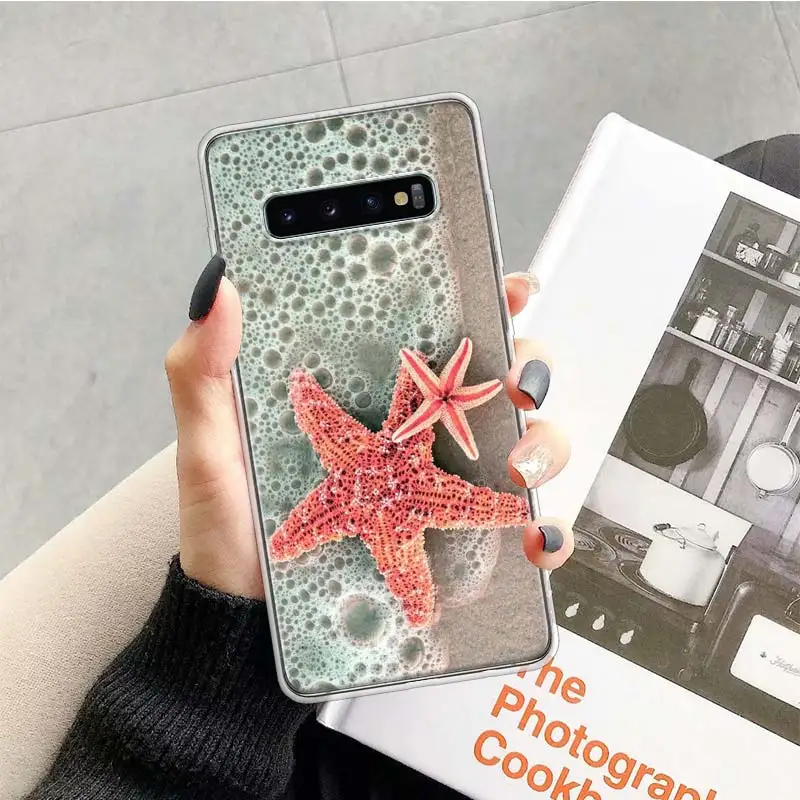 Blue Wood Seashells Sea Star Phone Case for Samsung Galaxy A50 A51 A70 A71 A41 A31 A21S A11 A40 A30 A20E A10 A6 Plus A8 + A7 A9 images - 6