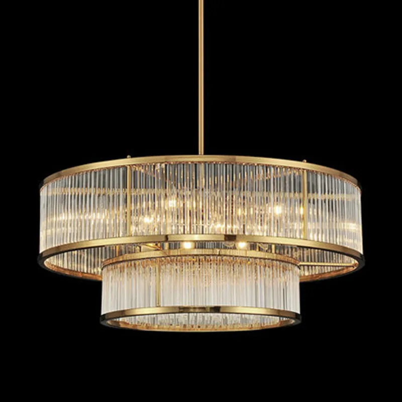 

American Luxury Gold Retro E14 lChandelier RH Loft LED Pendant Chandelier Lustre Chandelier Lighting Drop Light For Living Room