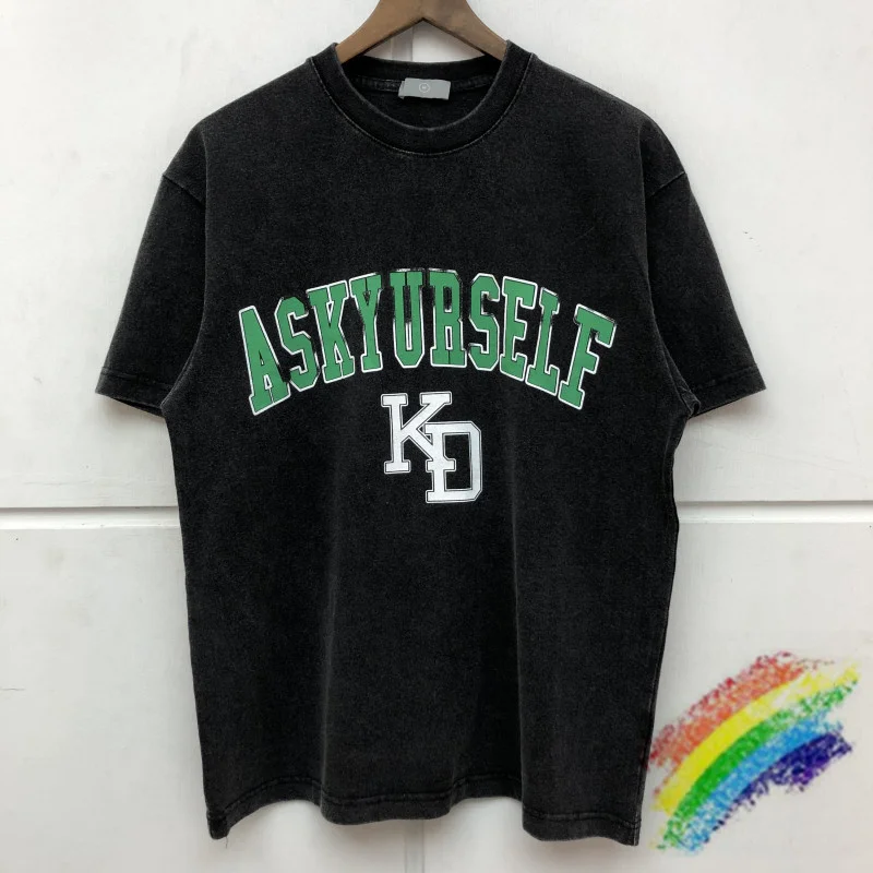 Тяжелая ткань ASKYURSELF белая футболка для мужчин и женщин винтажный топ с принтом