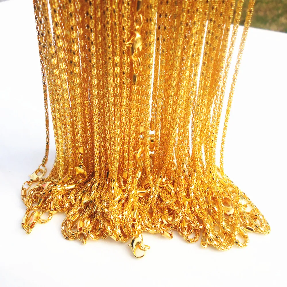 Цепочка ожерелье с застежкой карабином позолоченная/серебряная 50 шт. длина 20