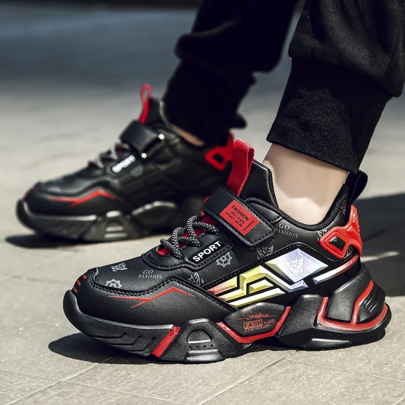 

Fashion Kids Sport Shoes Boys Chunky Sneakers Lightweight Children Casual Running Shoes Pu Leather Tenis Sneakers for Girls 2021