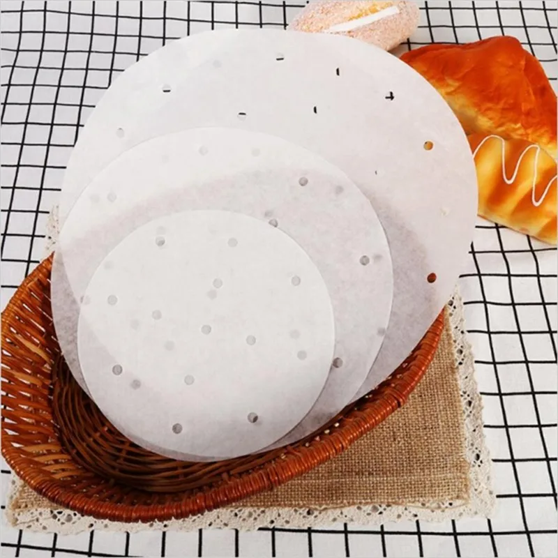 

50pcs/bag White Steamer Paper 9 Inch Disposable Non-stick Oil Paper Bread Steamer Cage Paper Steamed Mesh TooL