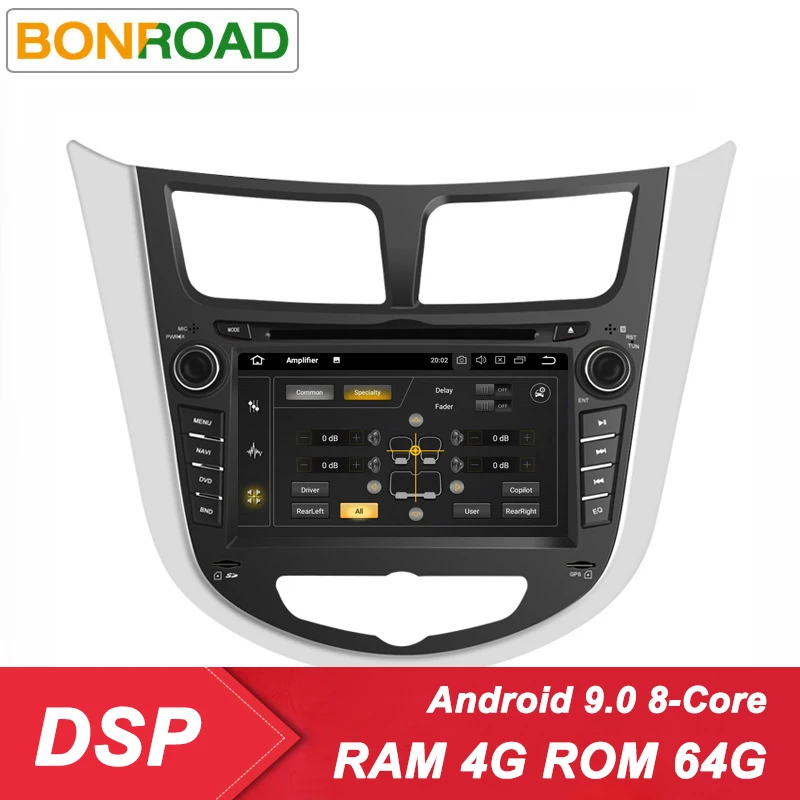 PX5-7300AR8 With DSP Bonroad Android 8,1 Автомобильный мультимедийный плеер Автомобильный DVD для Hyundai Solaris Verna Accent 2010- Автомобильный gps Радио Видео навигация - Цвет: PX5-7300AR8 With DSP