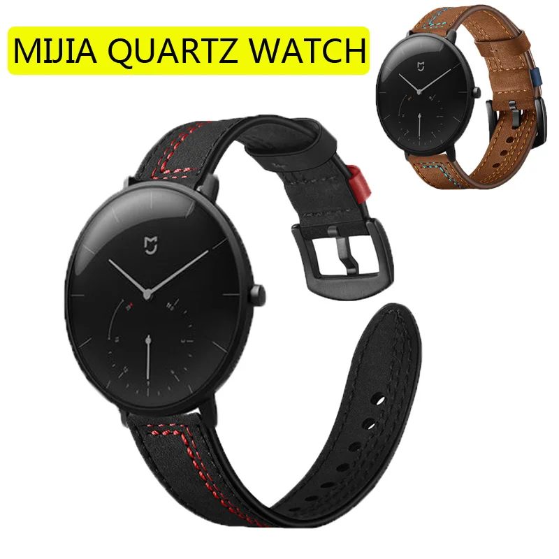 Для Xiaomi Mijia кварцевые часы ремешок кожаный браслет 20 мм ширина для amazfit GTS ремни