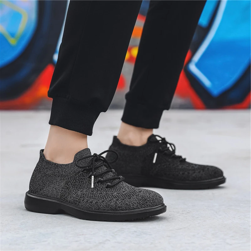 

Новые модные стильные мужские повседневные туфли Flying Weaven мужские туфли супер легкие мужские оксфорды комфортные мужские на плоской подошв...