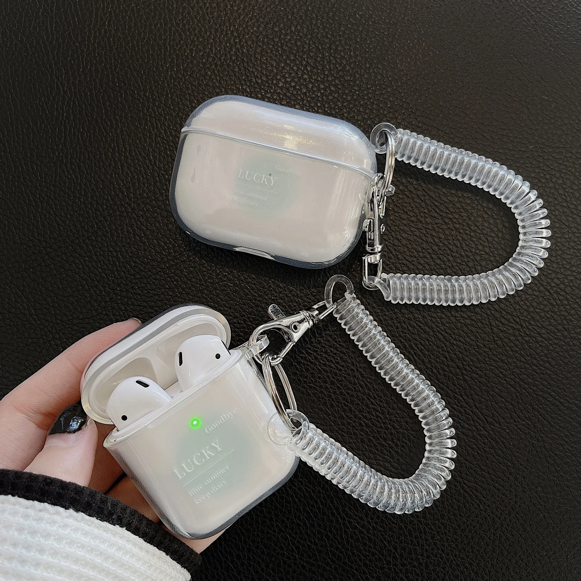 

For Apple 2/3 Generation Bluetooth Headset Protective Cover Fashion Airpodspro Shell TPU Creative Transparent Mint Gradient
