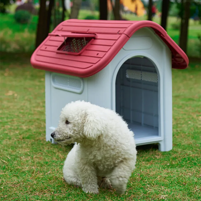 

Waterproof Dog House Plastic Luxury Small Dog House Breathable Pet Kennel Indoor Outdoor Washable Plastic Home Pet Supply