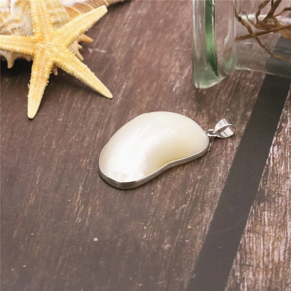 29x50 мм овальное ожерелье кулон модный натуральный белый ракушка свитер цепочка