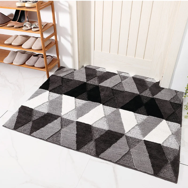 

Flocking Wear-Resistant Door Mat Dust Removal Doormat Household Absorbent Non-Slip Floor Mat Living Room Decorative Carpet