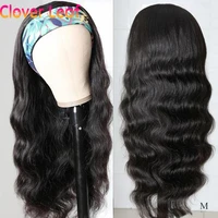 clover leaf headbands body wave wig human hair head band wigs human hair 150 remy brazilian scarf headband wigs for black women