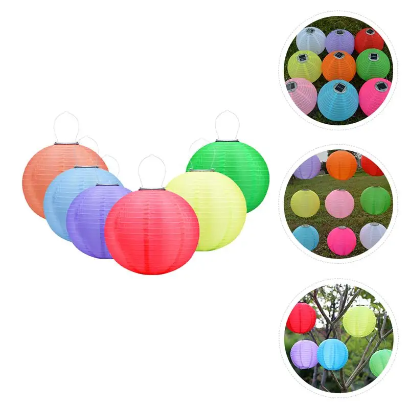 

6pcs12 Inch Outdoor Waterproof 30CM Solar Lantern LED Lamps Solar Lamps Balcony Lanterns Exquisite Decoration Lanterns