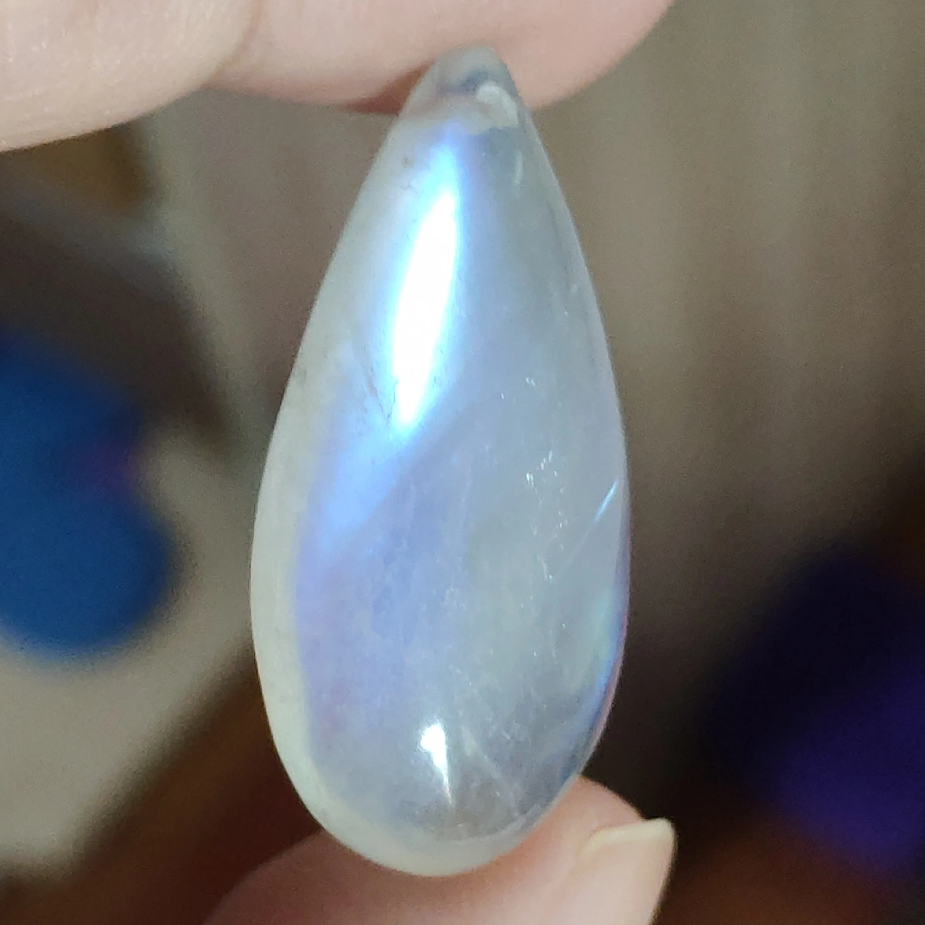 

Genuine Natural Blue Light Moonstone Gemstone Women 31x15x8mm Rare Clear Pendant Moonstone Oval Necklace Rare Jewelry AAAA