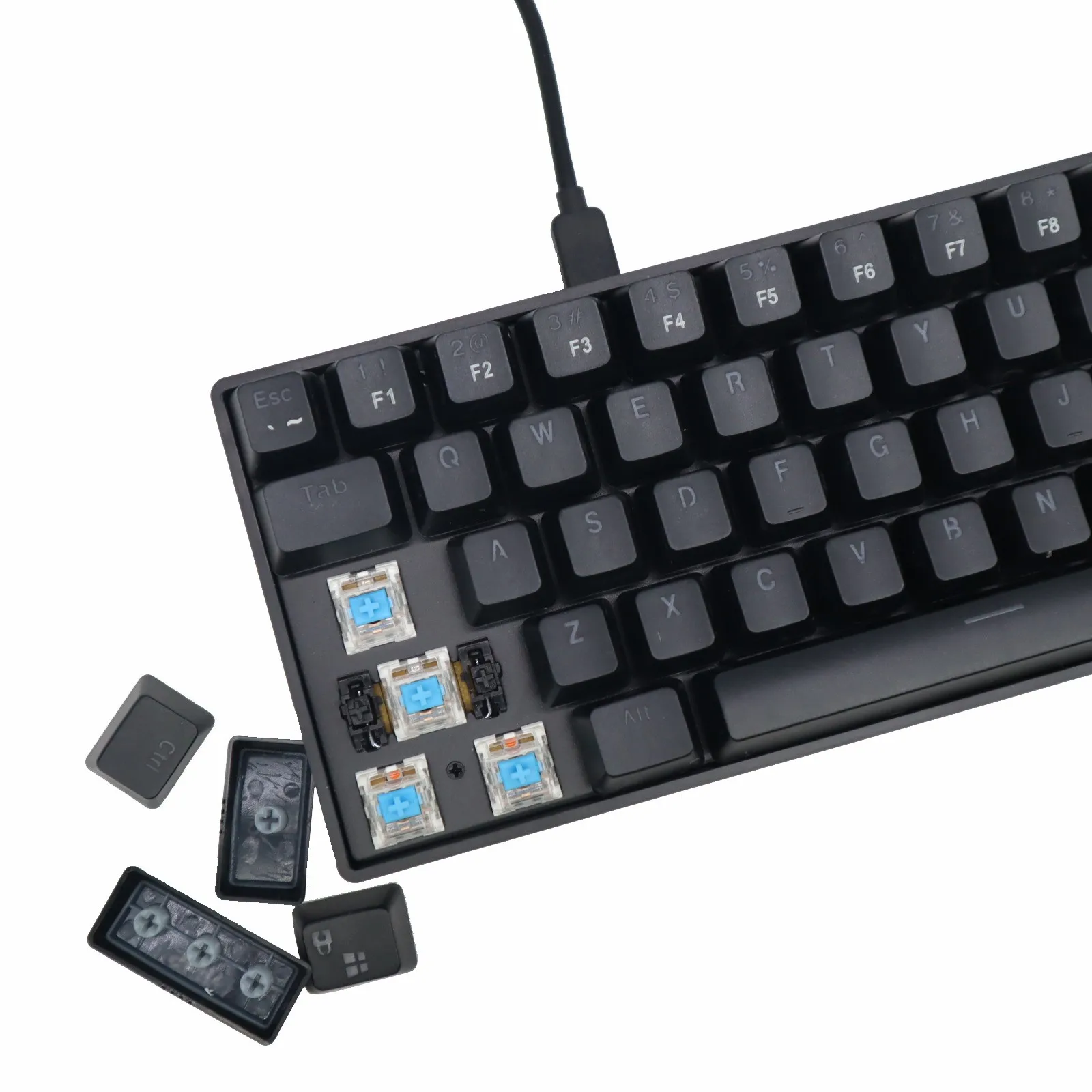 Механическая игровая Проводная клавиатура Dk68e 68 клавиш Rgb светодиодная подсветка