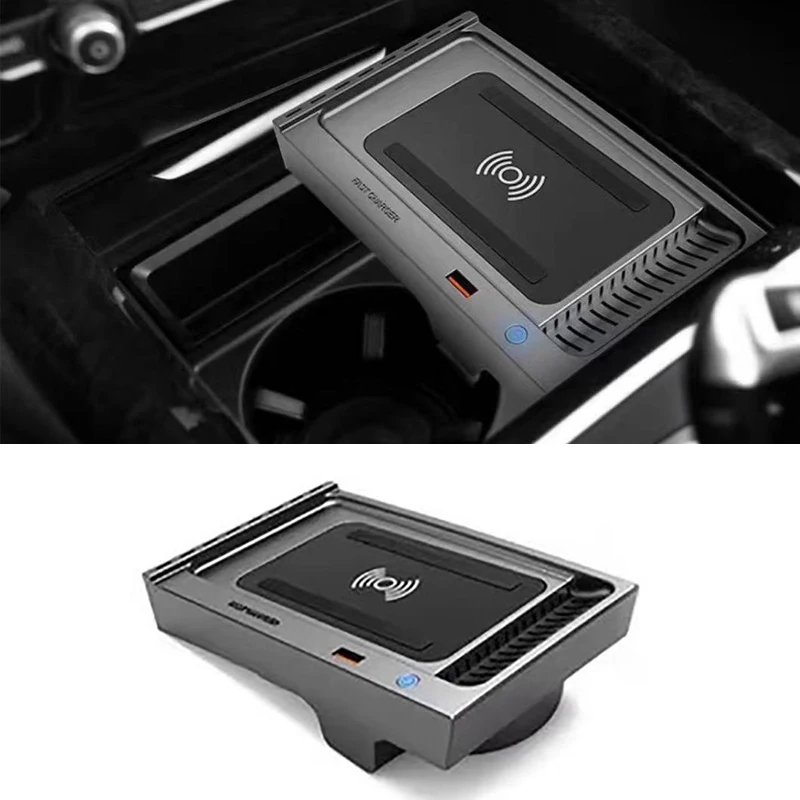 

15 Вт автомобильное беспроводное зарядное устройство QI для BMW X5 F15 X6 F16 X5M F85 X6M F86 2014-2018, беспроводное зарядное устройство для телефона, зарядный...