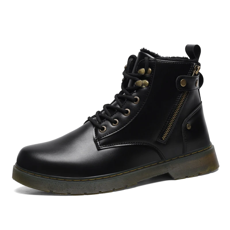 

New Arrive Men Casual Non Slip Boots High Quality Waterproof Comfortable Pu Leather Boots Winter Outdoor Comfortable Warm Boots