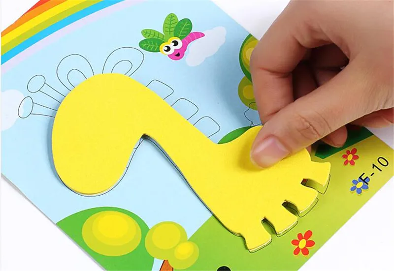 BalleenShiny 10 шт./компл. Детские DIY 3D игра-головоломка наклейка s детские развивающие игрушки наклейка в форме животных обучающая детская игрушка для подарка