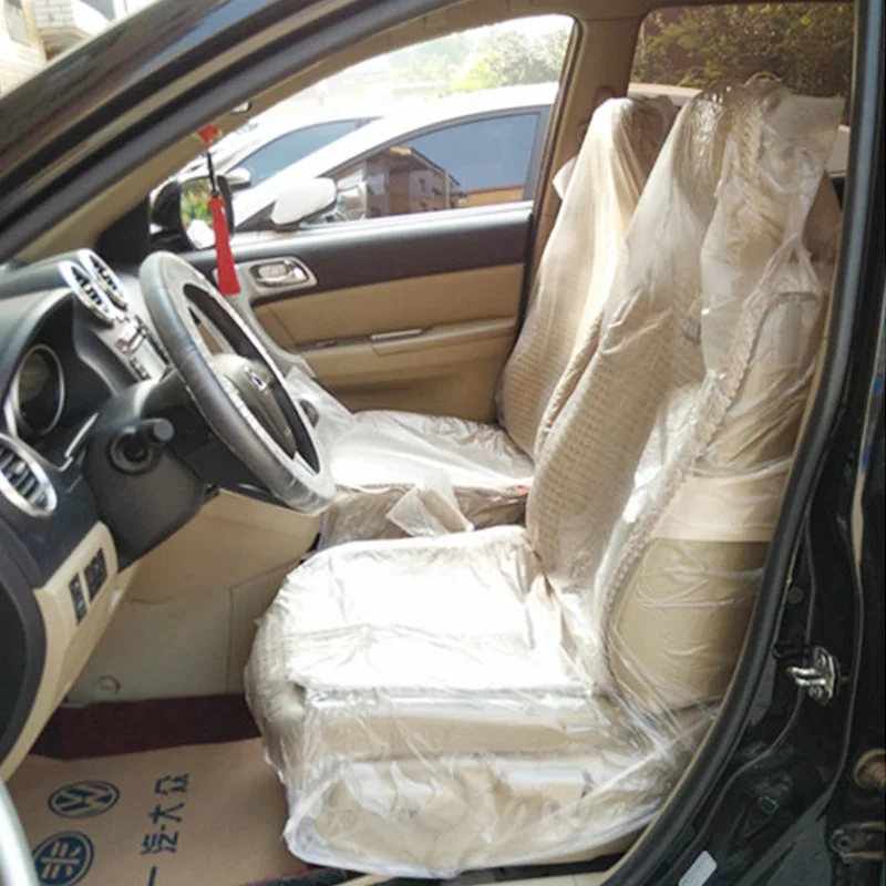 

10Pcs/set Universal Car Disposable PE Plastic Soft Seat Cover Steering Wheel Cover Waterproof Dust Car Repair Cover