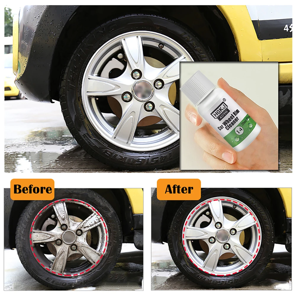

HGKJ 20ML5 Bottles Car Rim Cleaner Car Wheel Cleaning 1:5 Diluted Concentrate Liquid Decontamination Rust Removal for Car Wheel