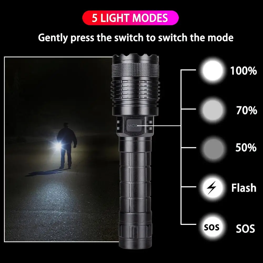 Светодиодный фонарь высокой мощности из алюминиевого сплава для охоты