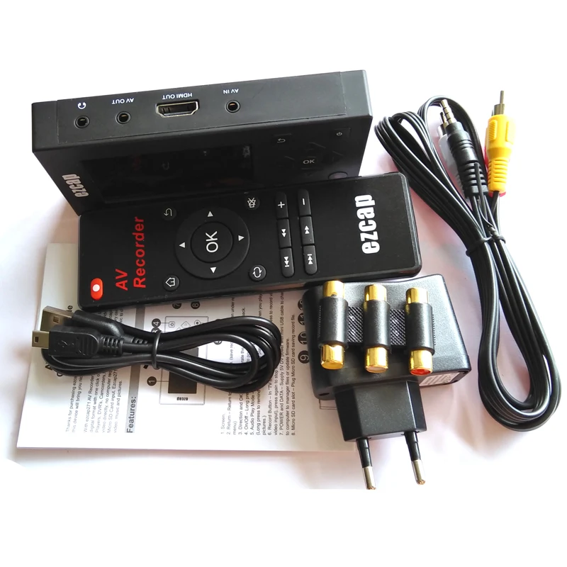 AV Recorder capture card Convert VHS Camcorder Tapes to Digital Format 8GB Memory 3" Screen for