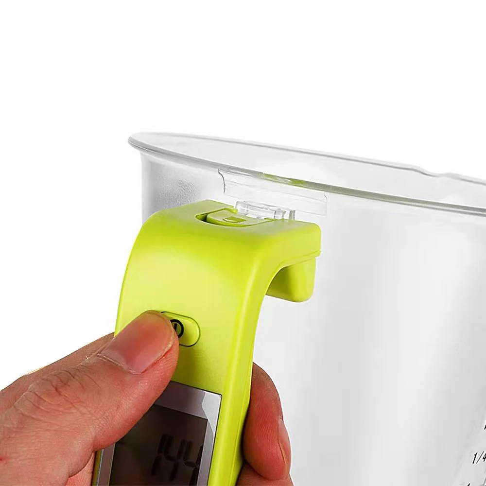 Taza de medici&oacute;n electr&oacute;nica, herramienta de pl&aacute;stico, jarra Digital graduada con b&aacute;scula, vaso de cocina, medici&oacute;n de temperatura de pesaje, pantalla LCD-5