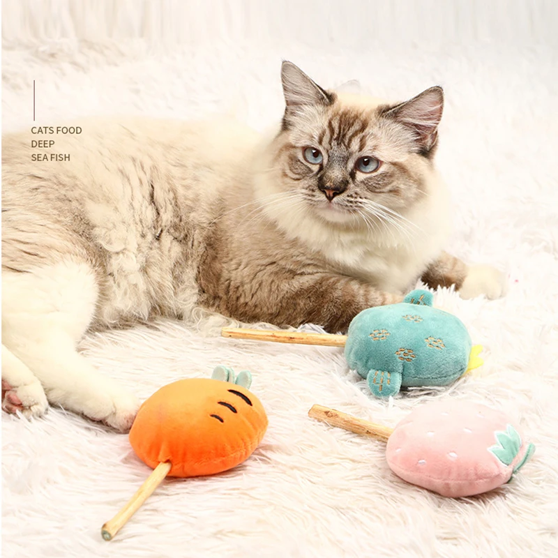 Плюшевые игрушки для кошек С Кошачьей Мятой милые фрукты Зефина форма палочке