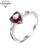 heart shaped vintage red ruby rings for women new fashion gemstone silver 925 jewlery ring wholesale party gifts