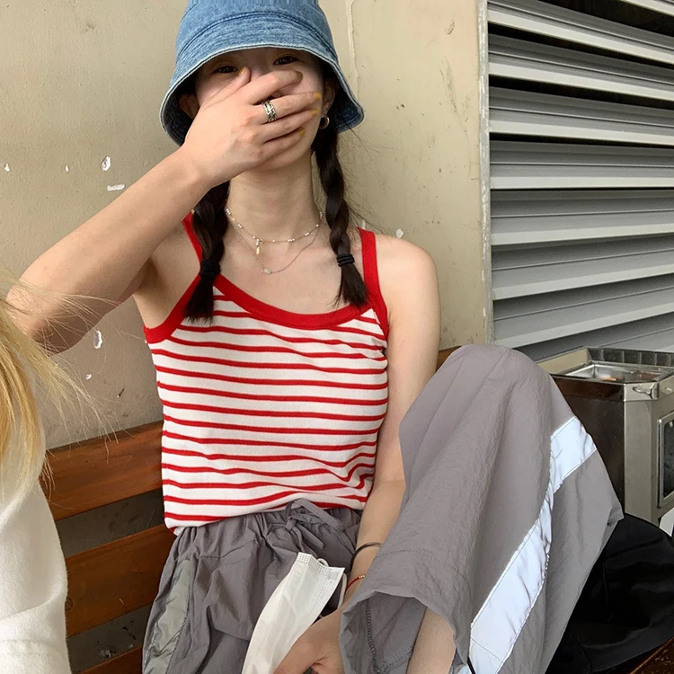 Майка женская в полоску 3 цвета без рукавов | Женская одежда