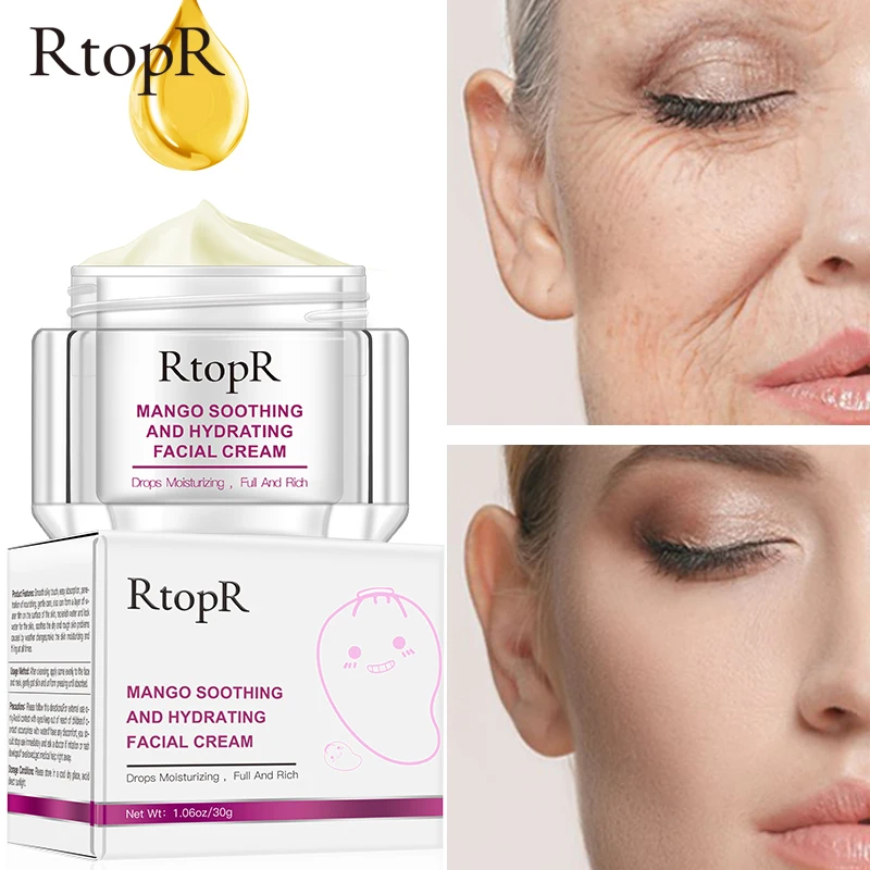 

RtopR Face Cream Anti-Wrinkle Anti Aging Whitening Mango Bright Moisturizing Liquid Tights Nourishing Shrink Pores High Quality