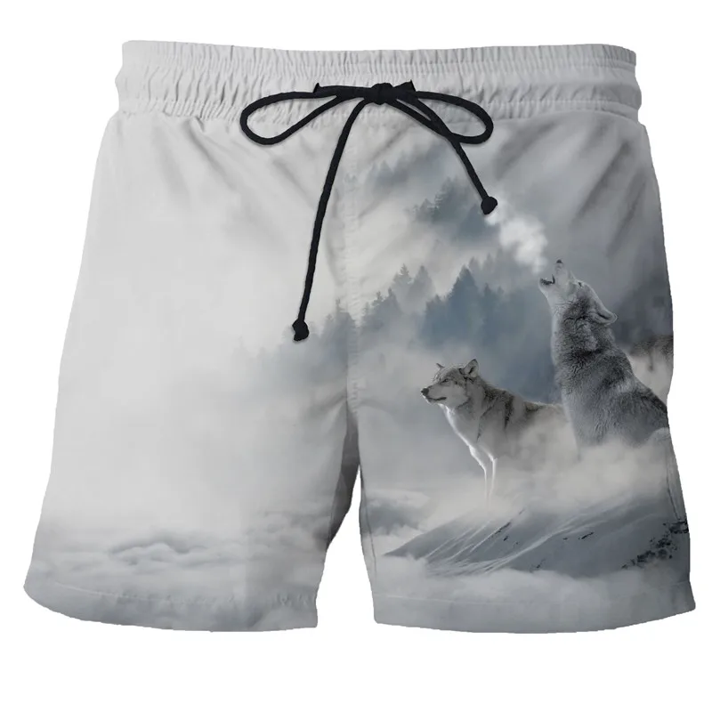 

Summer men's shorts 3D Printed Wolf Graphic shorts Men/Women Short Pants Men swimming shorts Quick-drying Elastic Waist Shorts