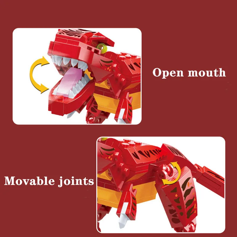 

Dinosaur Series Building Blocks Tyrannosaurus Rex Stegosaurus Triceratops Pterosaur Small Particles Assembled Children's Toys