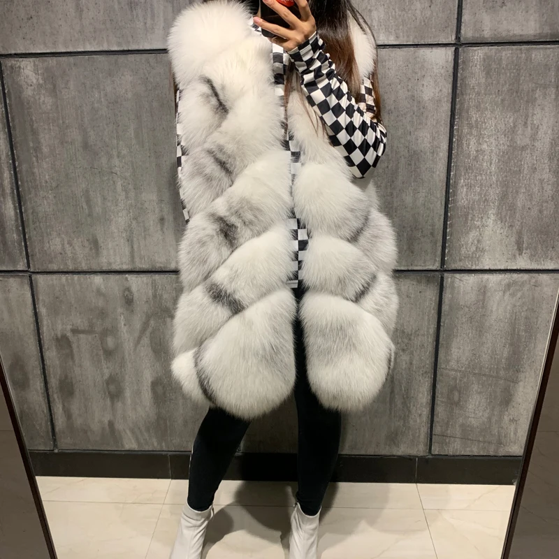 Жилет из натурального меха женский жилет лисьего | Женская одежда
