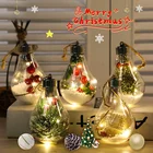 Подвесная пластиковая лампа в виде шара на рождественскую елку, светодиодные фонарики, украшения для дома, рождественские украшения, подарок для дома, бара, 2021