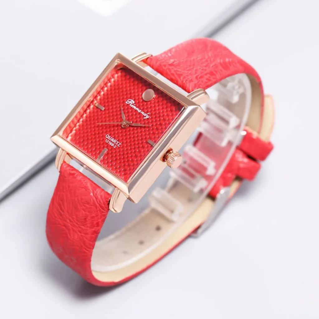 Fashion Casual Women Watch Square Head Leather Belt Buckle Alloy Ladies Clock Hour Simple Quartz Wrist Watches relogio feminino | Наручные