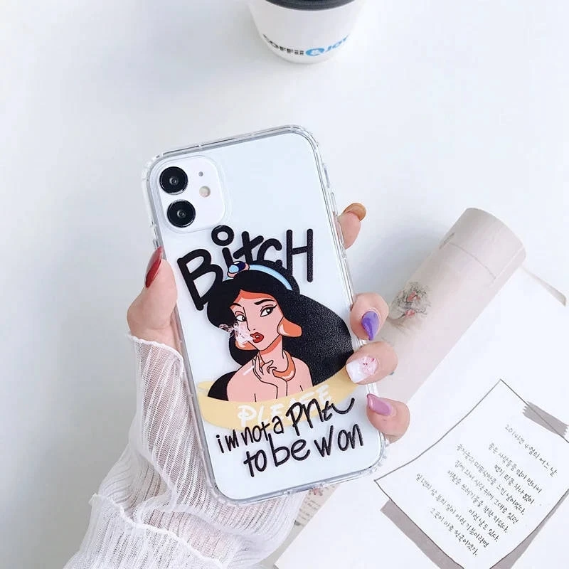 Funny Princess Pattern Corners Airbag Soft Cover for iPhone 13 12 11Pro 11Pro 11ProMax 12ProMax 13ProMax X XS XR XSmax TPU Case