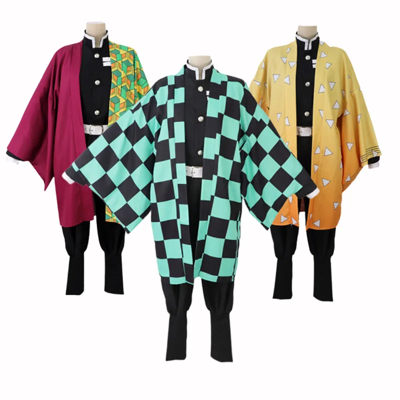 Костюм для косплея клинок из демонов шифоновая накидка Tanjirou Kamado полный комплект