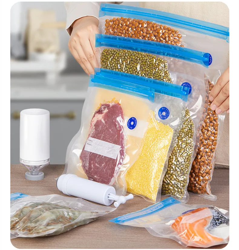 

10 шт., пластиковые пакеты на молнии с отверстием для воздушного клапана