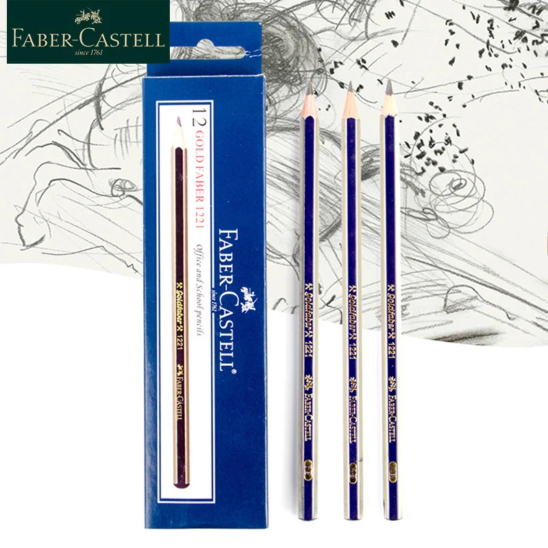 Faber Castell 12 шт высокое качество древесины эскиз и набор карандашей для рисования 5H 4H 3H 2H HB B 2B 3B 4B 5B 6B 7B 8B художественных 1221