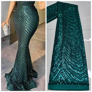 High Quality Embroidery Nigerian Lace Fabric Top Selling Sequins Lace Fabrics African French Tulle Lace Fabric Women Sexy Dress