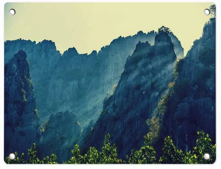 

Природа Пейзаж горы Солнечный свет деревья Таиланд настраиваемый металлический жестяной знак настенный плакат для домашнего декора 12X8 дюй...
