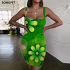 Женское платье с цветочным принтом, в стиле бохо