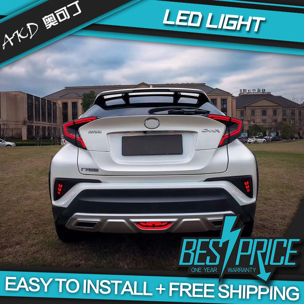 AKD tuning cars Tail lights For Toyota C-HR CHR Taillights LED DRL Running Fog dynamic signal light |