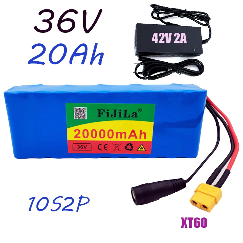 

Блок перезаряжаемых батарей 36 в 20 Ач 10S2P 18650 20000 мАч, модифицированные велосипеды, защитная печатная плата для электромобиля 42 в + зарядное ус...