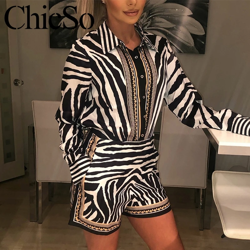 Женский костюм двойка MissyChilli черный короткий комбинезон с карманами и принтом в