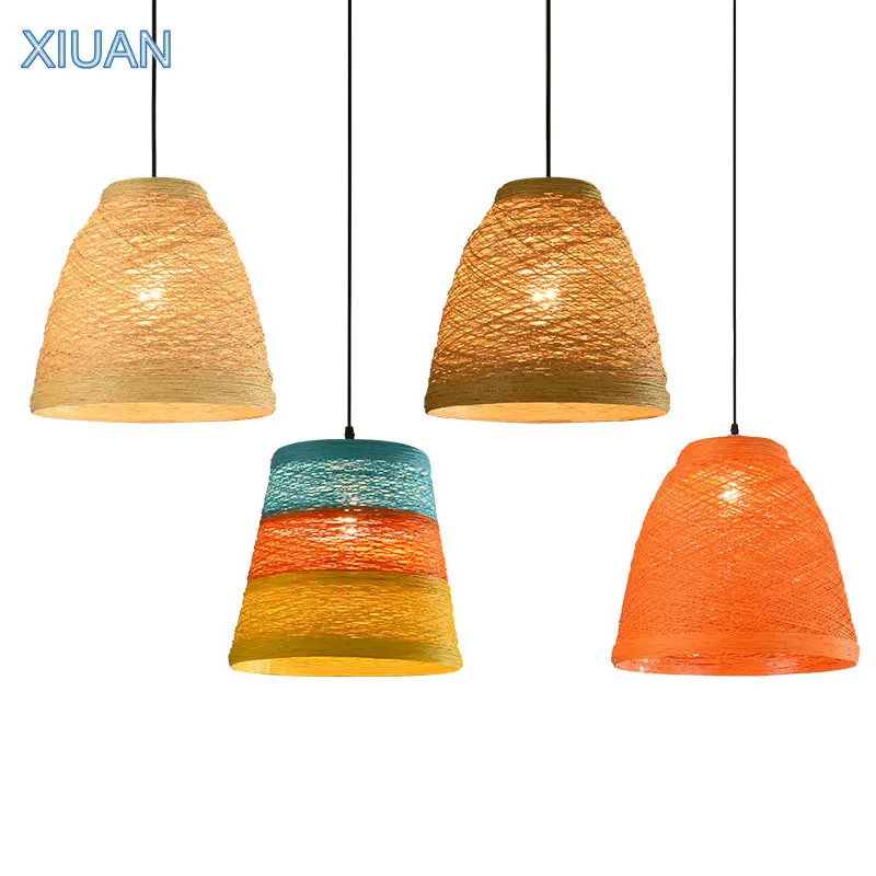 Подвесная лампа из ротанга креативная бамбуковая плетеная ручной работы Vine Shaper